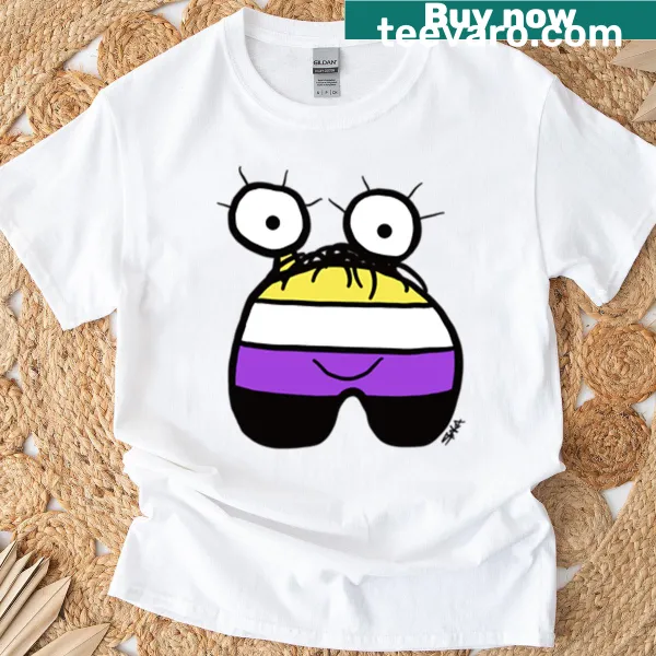 Illustrative T-shirt showcasing a non-binary DNA and alien design