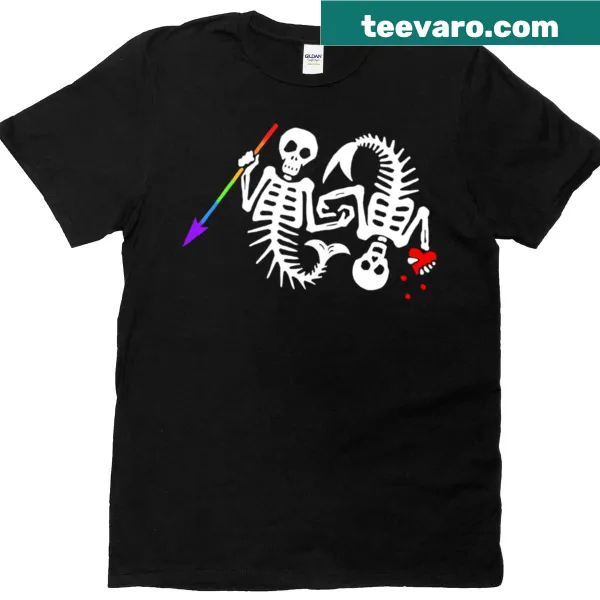 T-shirt featuring cartoon mermaids in love celebrating pride