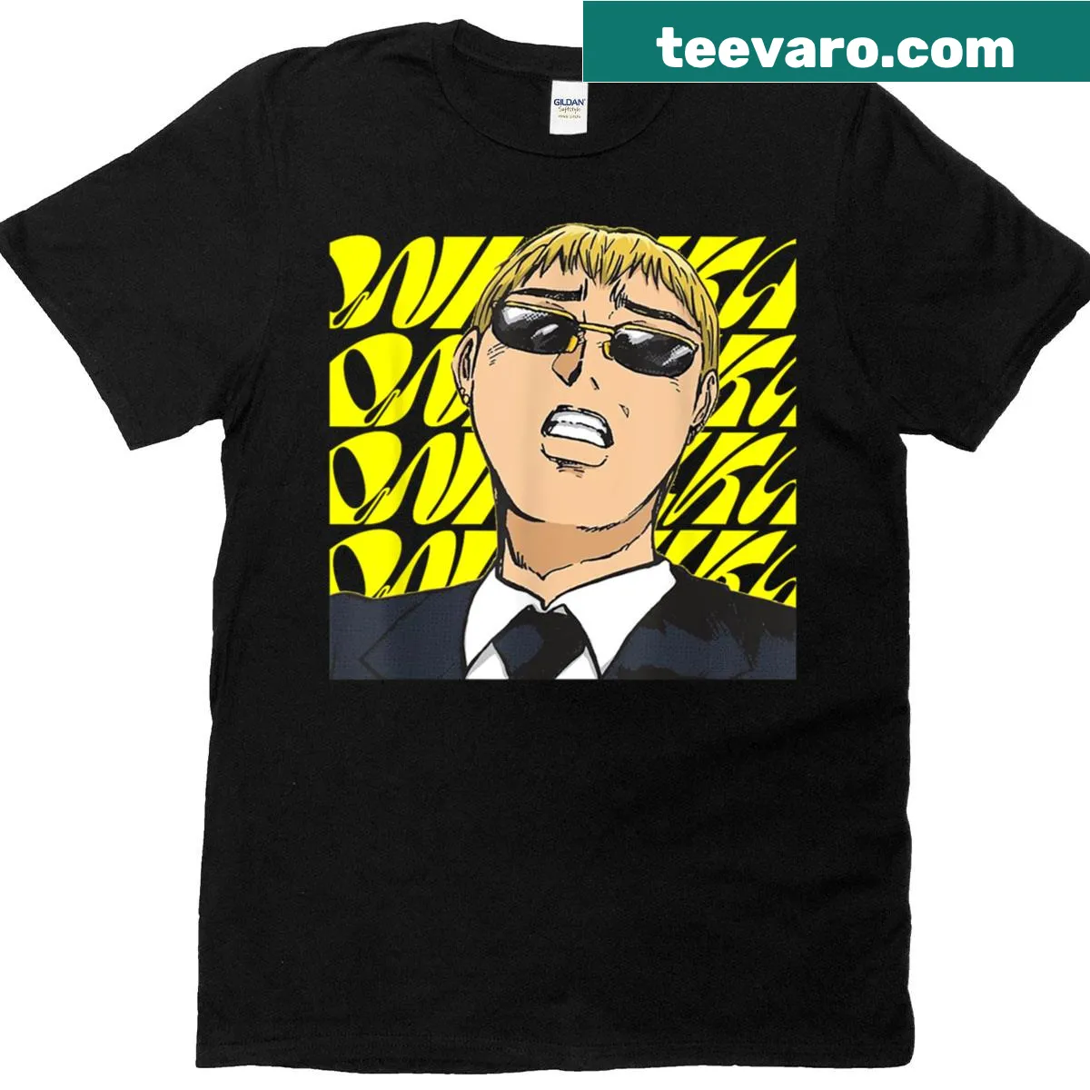 T-shirt featuring a playful graphic of Onizuka from anime — on a men's t-shirt