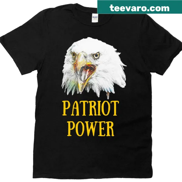 Patriot-themed T-shirt with bold text.