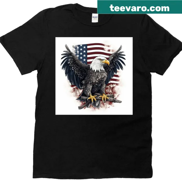 Classic t-shirt featuring a bold American flag print
