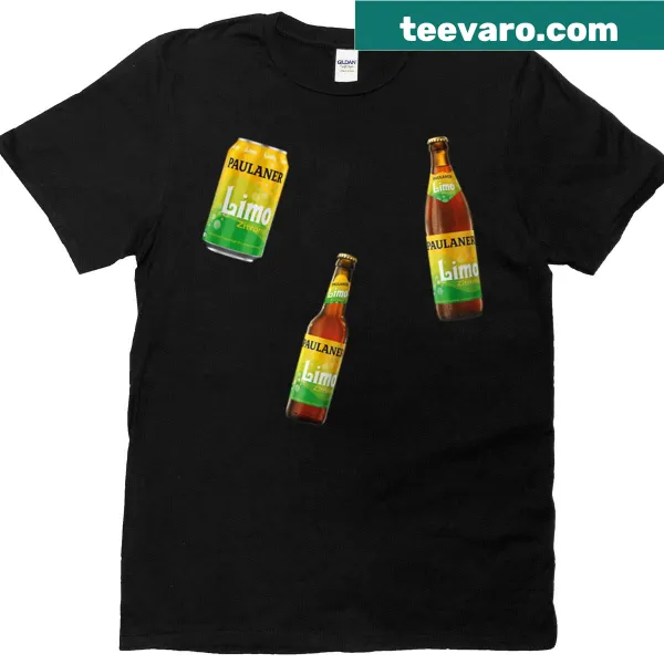 Playful Paulaner Limo Zitrone t-shirt with a fun beverage graphic