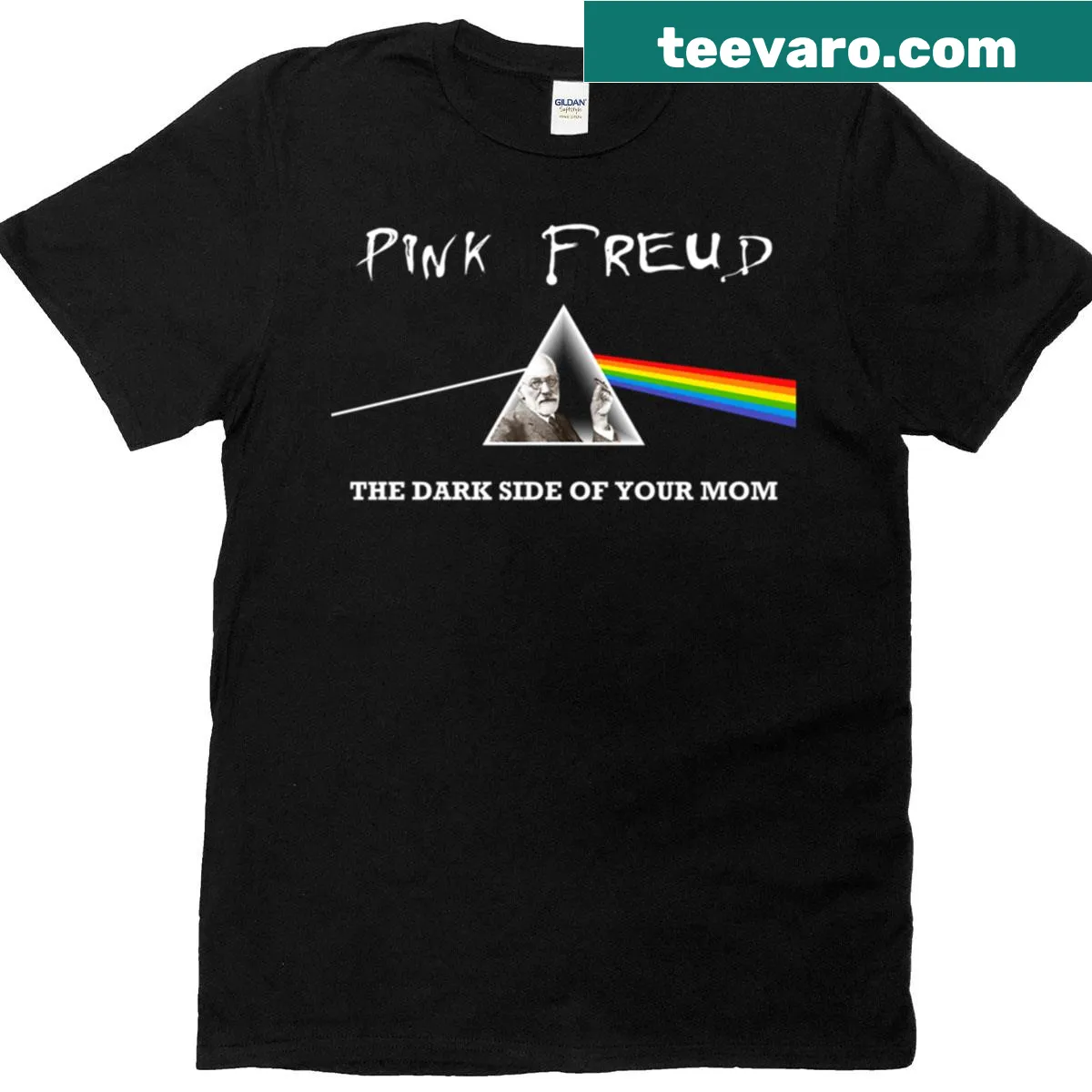 Typographic design referencing Pink Floyd and Freud — on a men's t-shirt