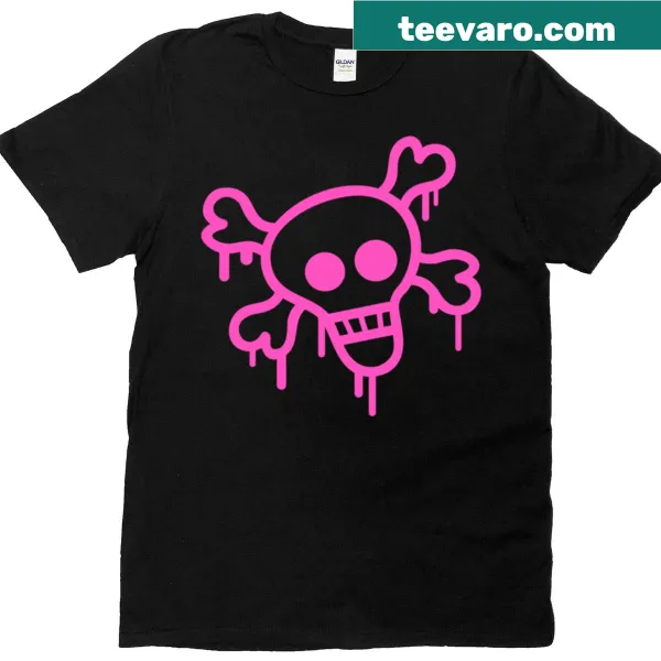 Pirate-themed t-shirt featuring a skull and bones silhouette design