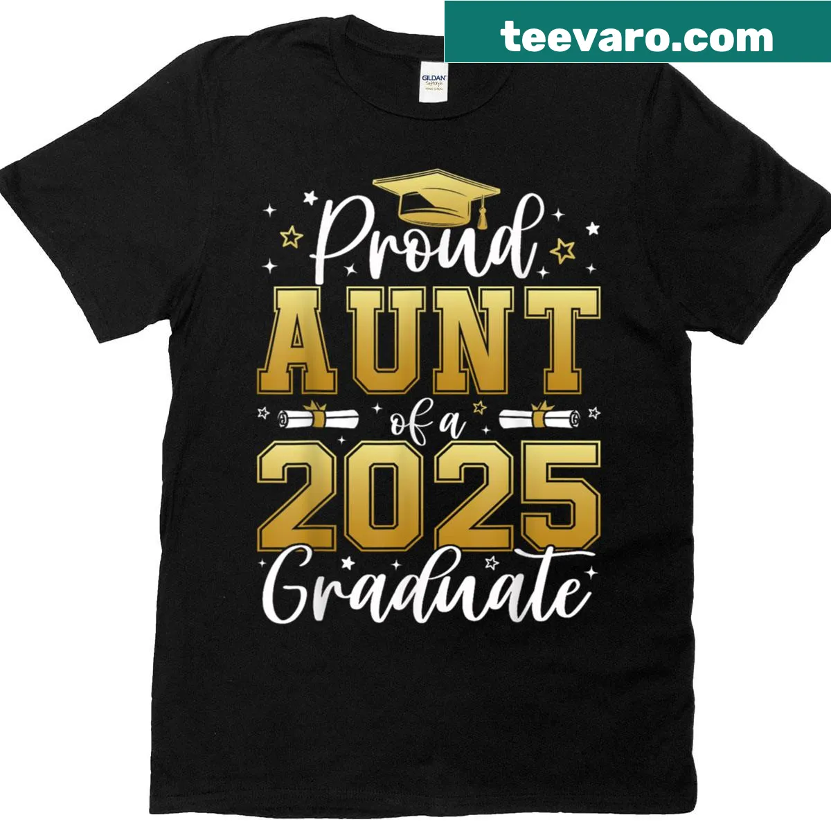 Sentimental t-shirt for proud aunts of 2025 graduates — on a men's t-shirt