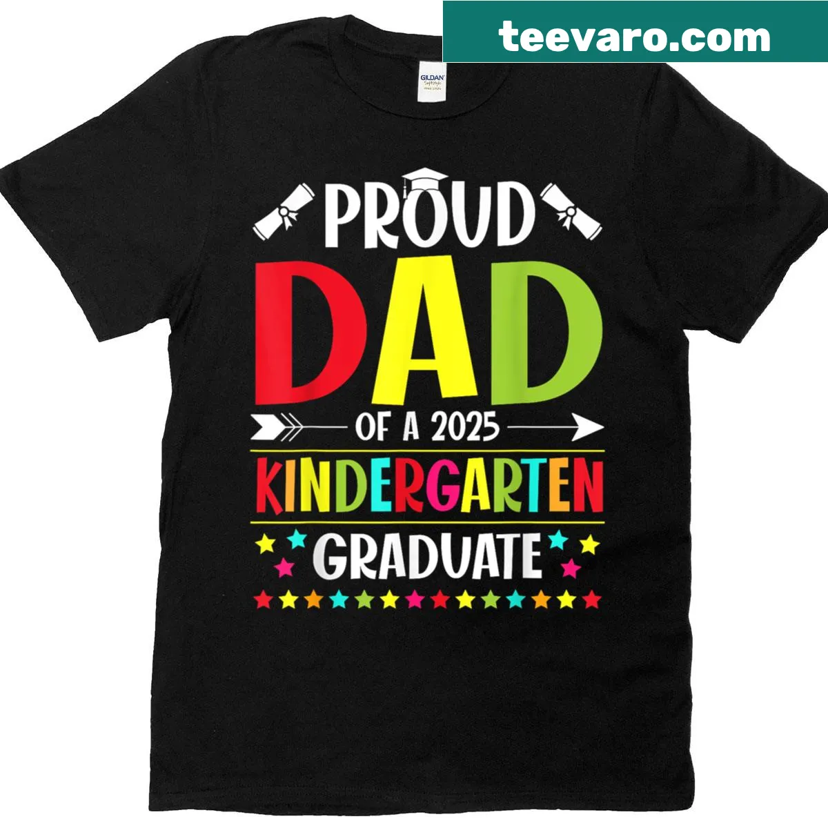 Funny T-shirt for proud dad of a kindergarten graduate — on a men's t-shirt