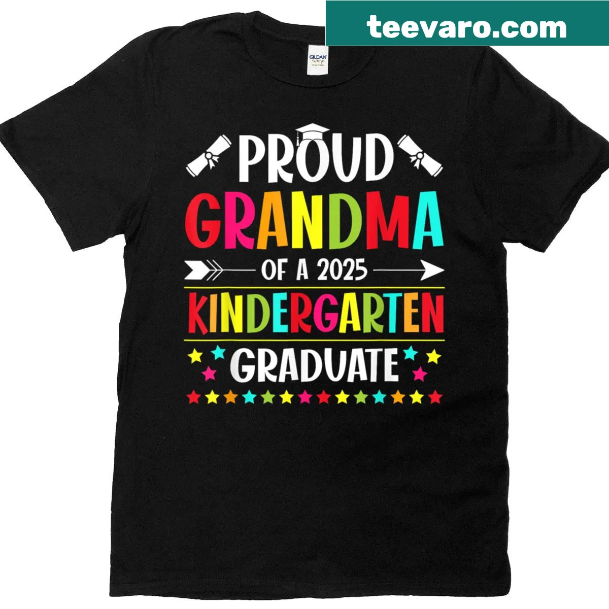 Funny t-shirt for proud grandmas of kindergarten graduates — on a men's t-shirt