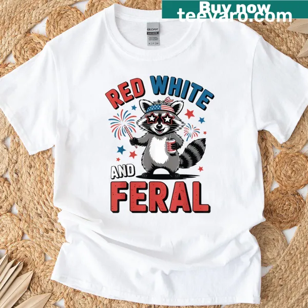Funny raccoon graphic for Fourth of July on a toddler T-shirt
