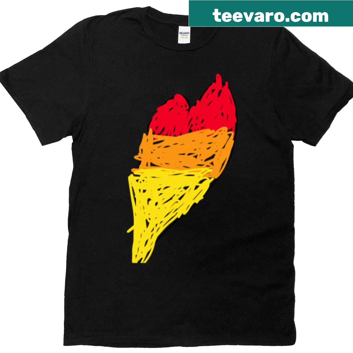 Meaningful Rainbow Heart T-shirt with a vibrant heart design — on a men's t-shirt