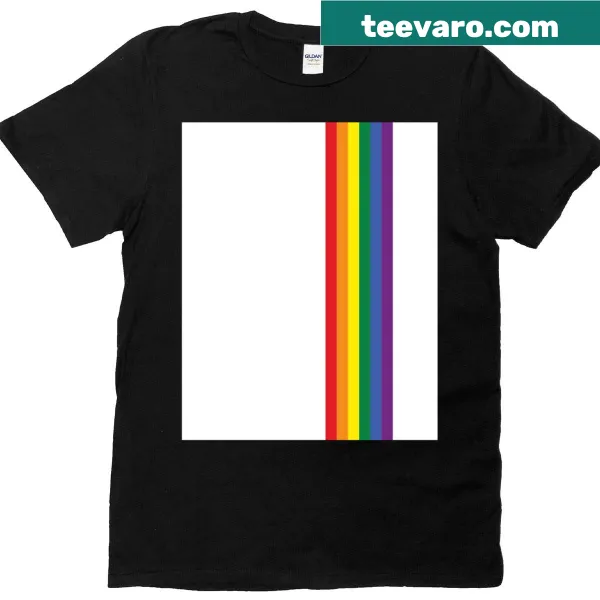 LGBT strip graphic T-shirt in rainbow colors representing pride