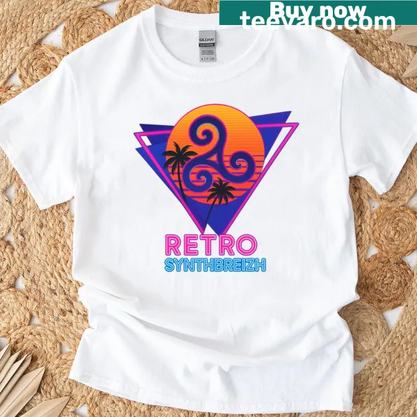 Retro logo design for Synthbreizh on a T-shirt