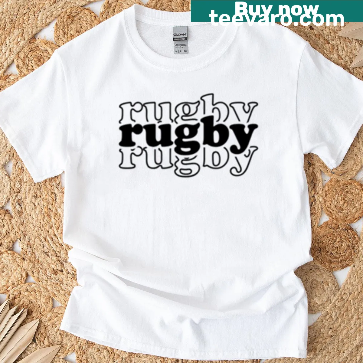 Funny rugby lover vintage t-shirt with playful graphic — on a men's t-shirt