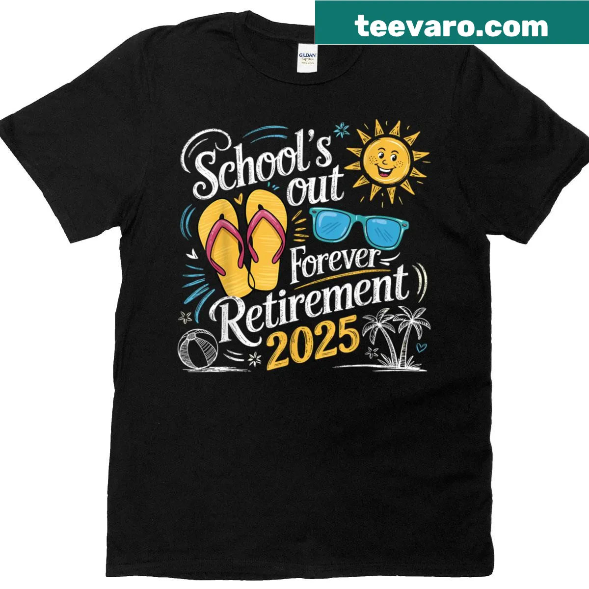 Retirement-themed T-shirt for teachers with celebratory design — on a men's t-shirt