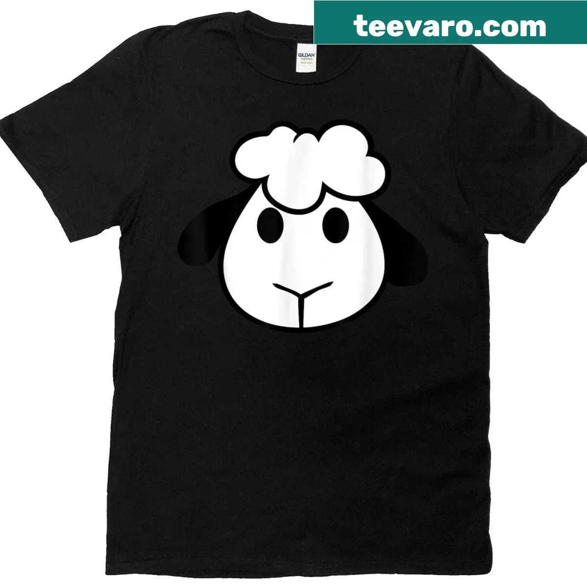 Cartoon baby lamb face on T-shirt for children — on a men's t-shirt