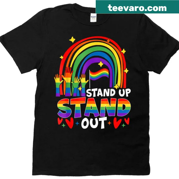 LGBTQ pride T-shirt with rainbow flag and empowering message