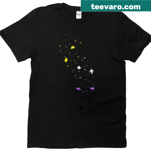 T-shirt with abstract star design representing non-binary identity