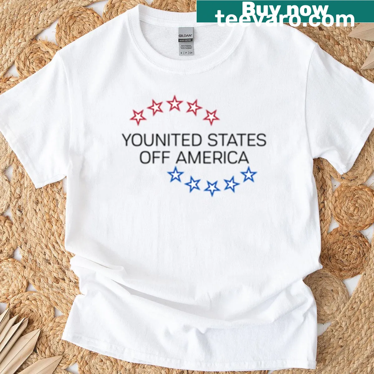 Artistic reimagined USA graphic on t-shirt — on a men's t-shirt