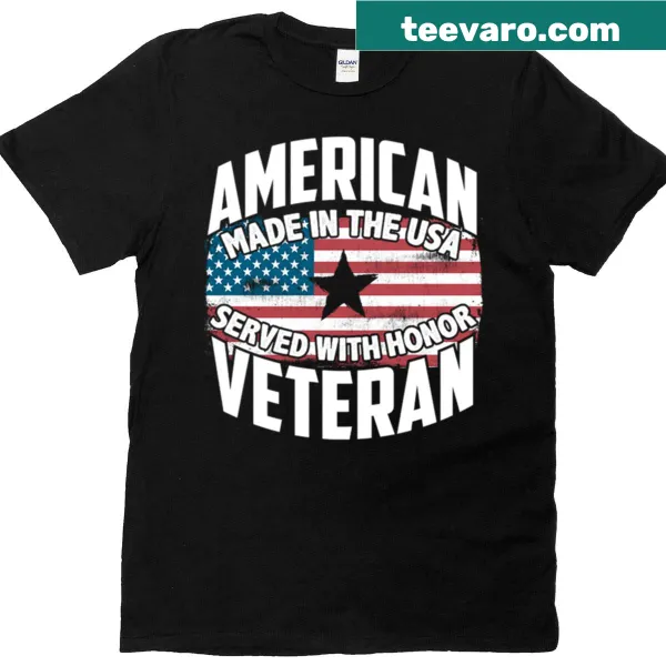 Patriotic t-shirt honoring veterans with bold typography