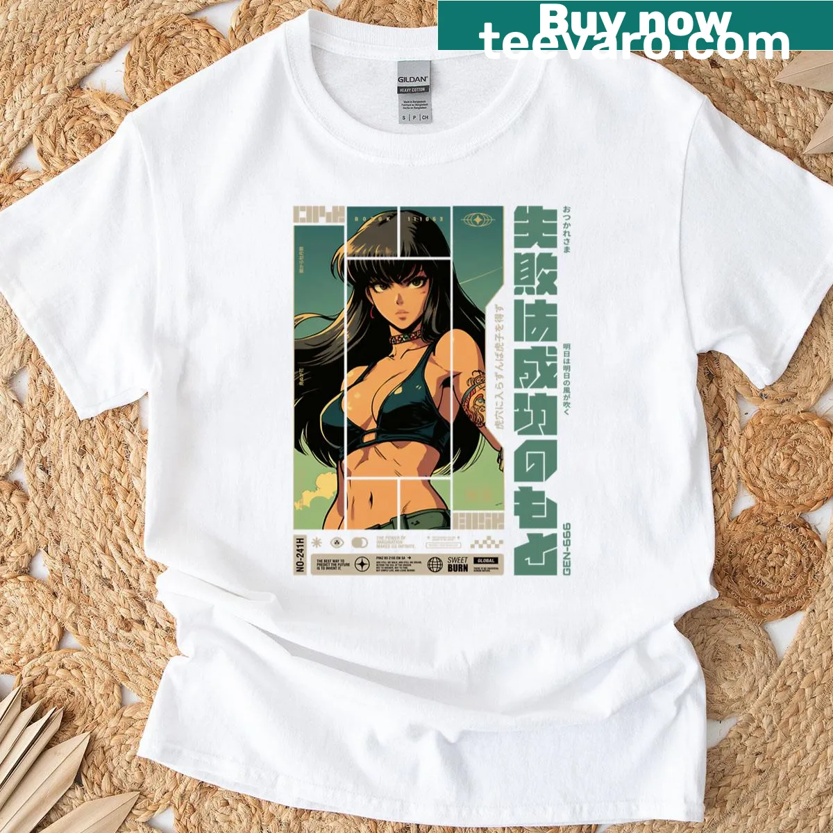 Empowering illustration of a warrior woman on a t-shirt — on a men's t-shirt