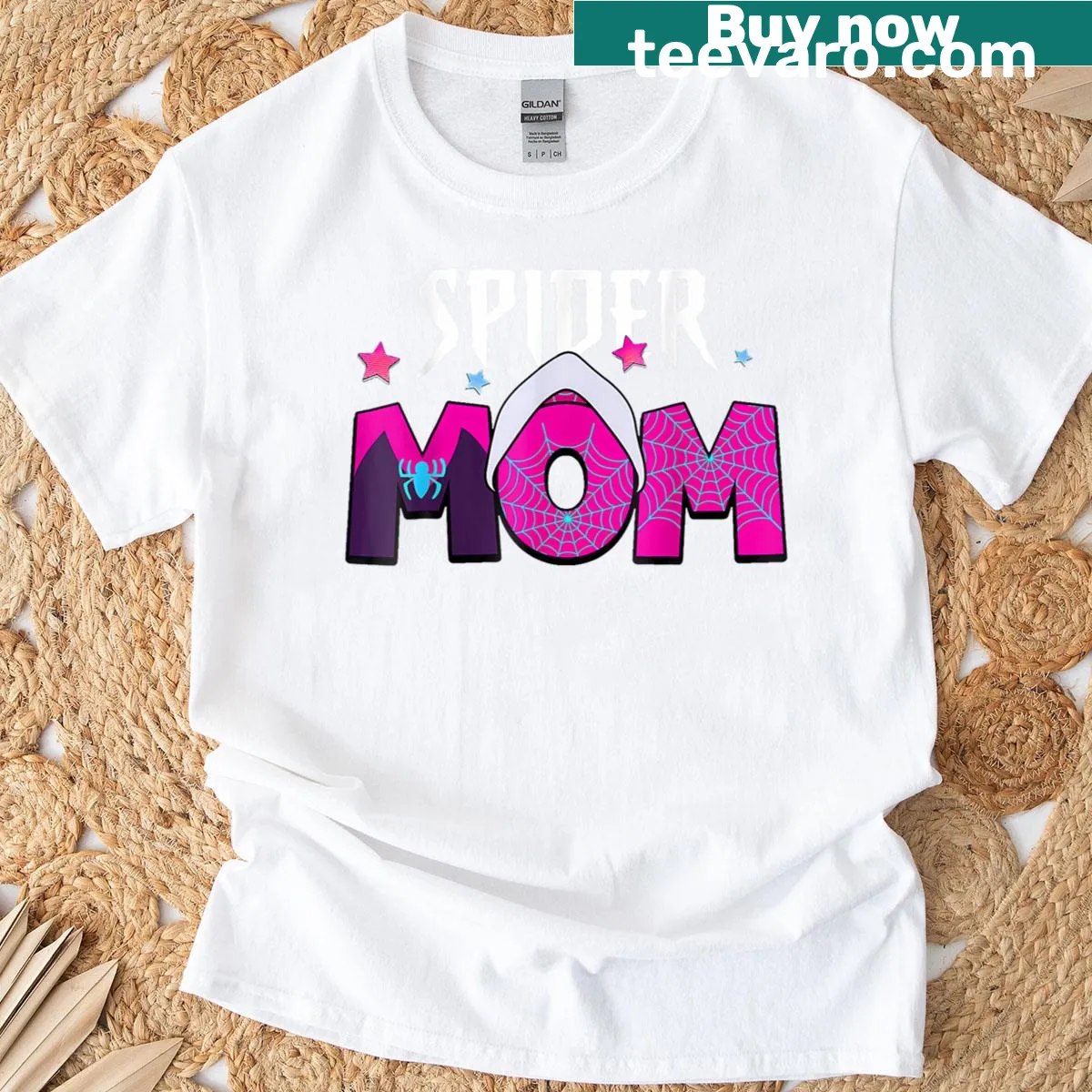 Cute spider graphic T-shirt for moms — on a men's t-shirt