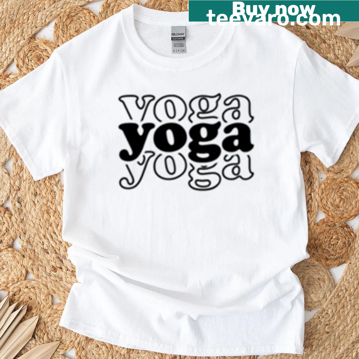 Funny vintage yoga lover t-shirt with playful graphic — on a men's t-shirt