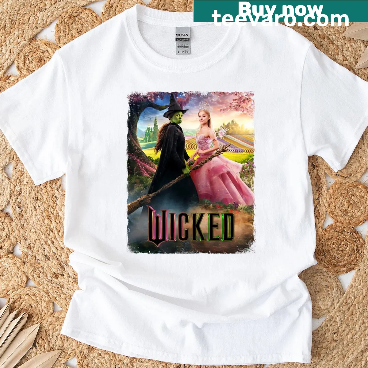 Aesthetic fantasy movie graphic t-shirt with intricate designs — on a men's t-shirt