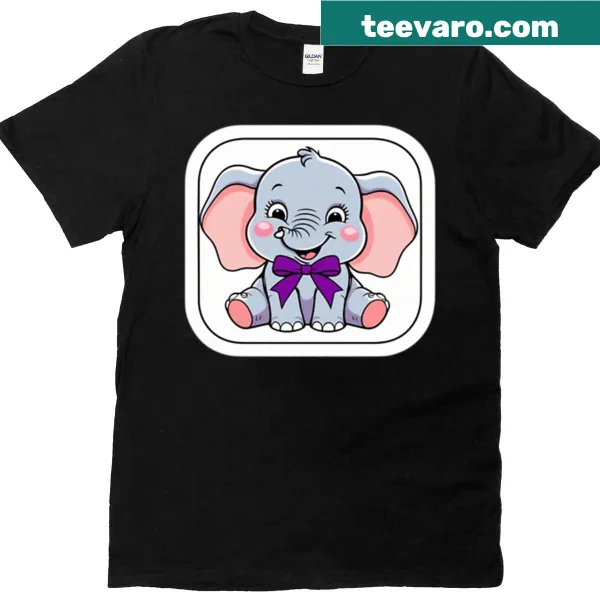 Illustration of elephant with purple ribbon for Alzheimer's awareness