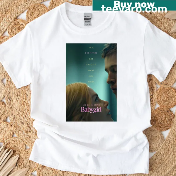 Delightful graphic related to the 'Babygirl' movie on a t-shirt