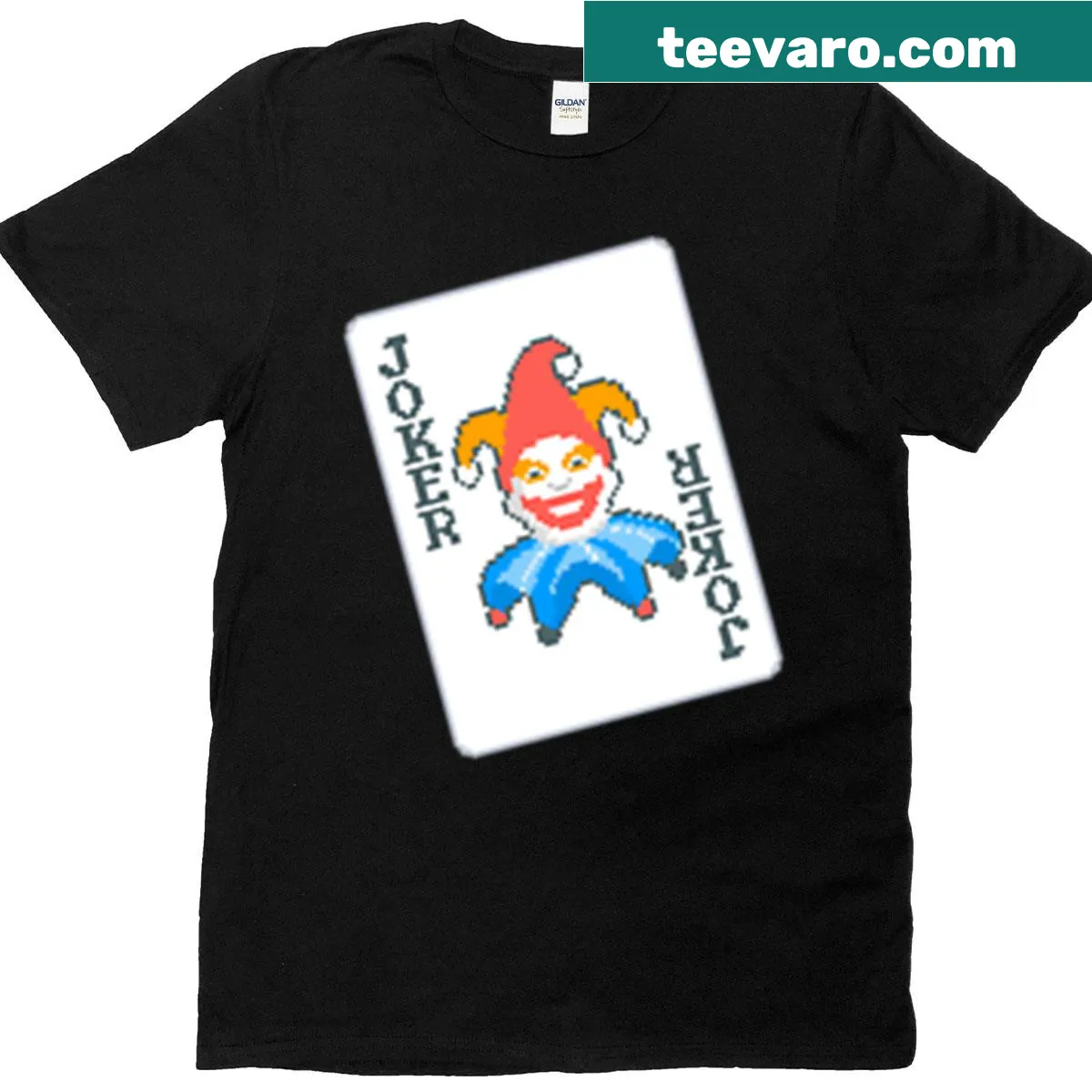 Playful t-shirt with a pocket joker illustration — on a men's t-shirt
