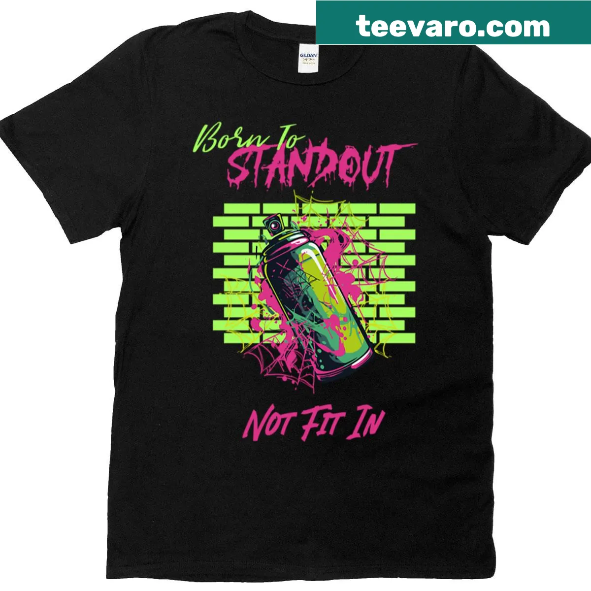Oversized t-shirt with bold typography 'Born To Standout Not Fit In' — on a men's t-shirt