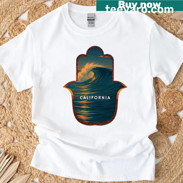 Graphic T-shirt combining California and Moroccan styles