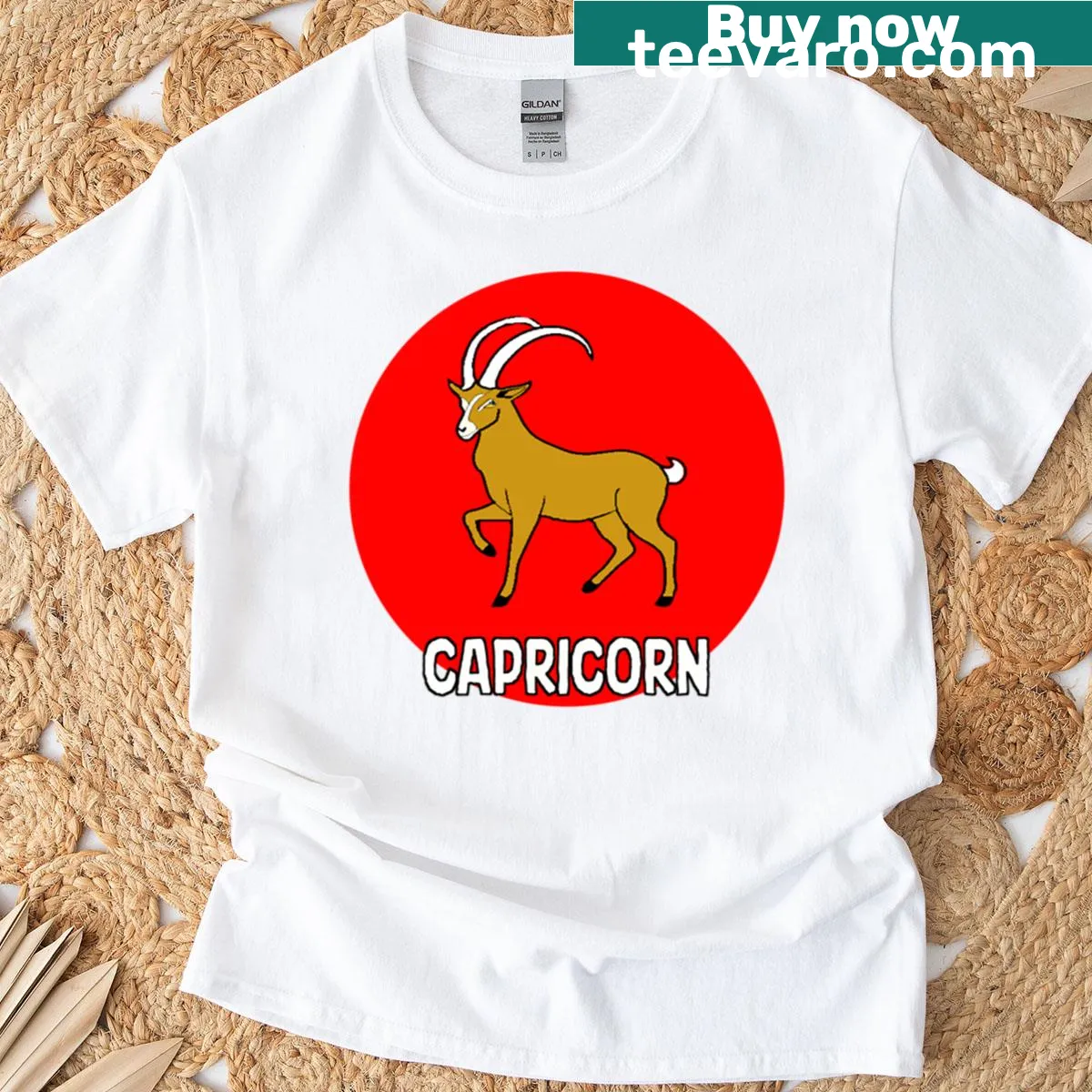 Astrology-themed t-shirt featuring Capricorn sign and traits — on a men's t-shirt