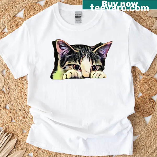 Whimsical T-shirt design with a hidden cat illustration