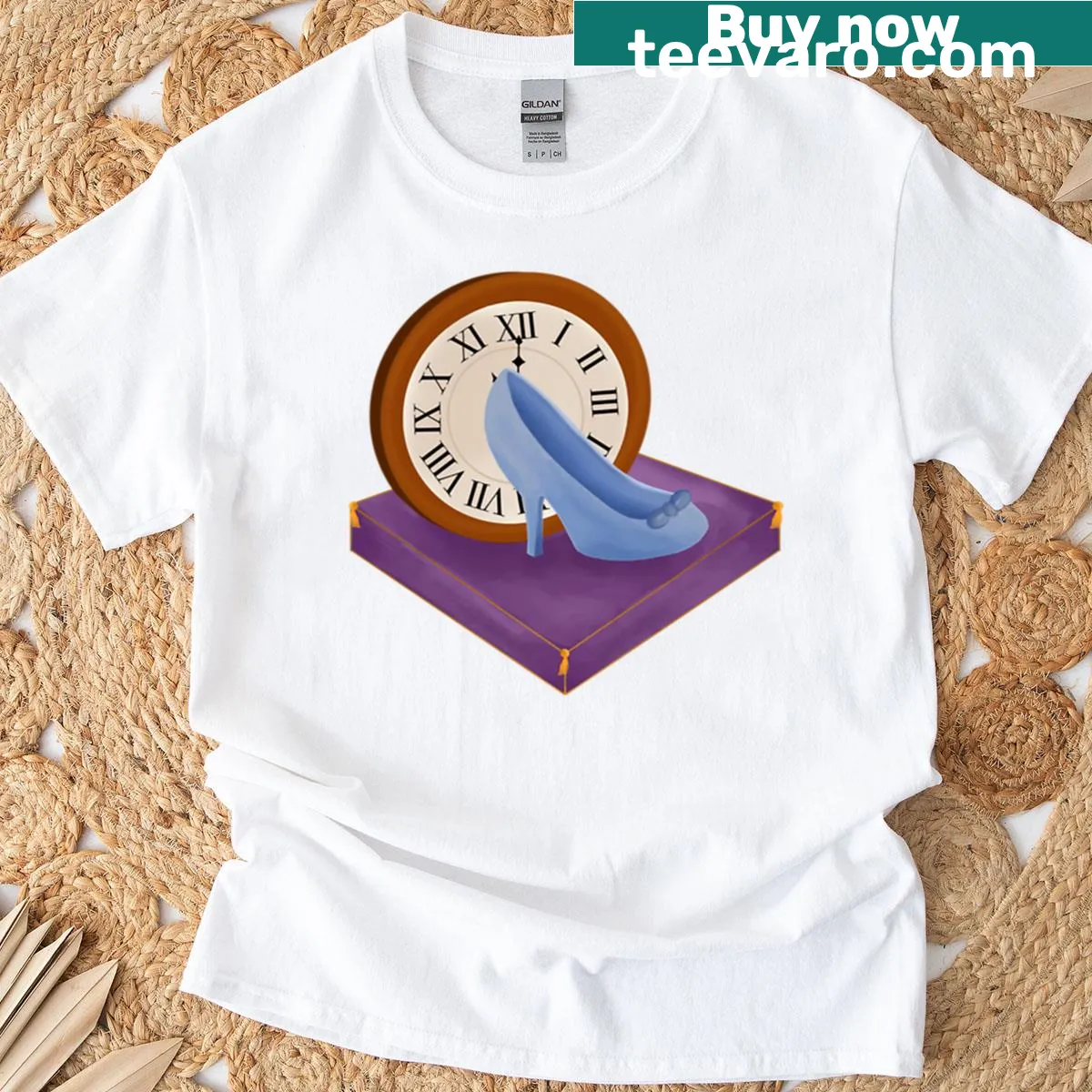 Artistic T-shirt design featuring Cinderella character — on a men's t-shirt