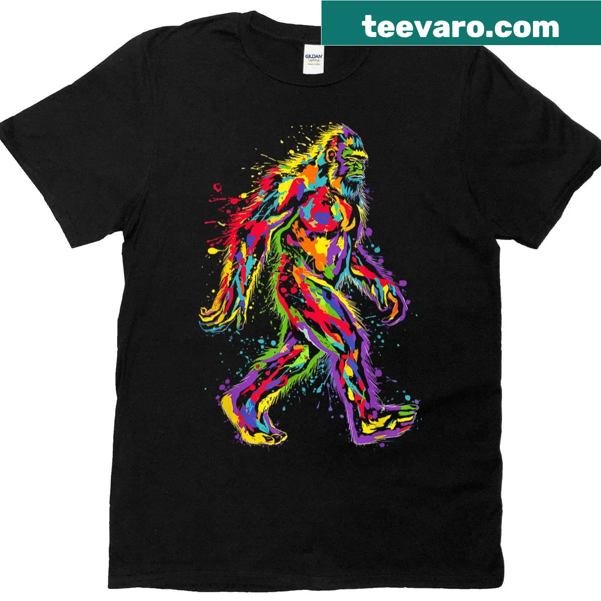 Abstract Bigfoot graphic on a T-shirt — on a men's t-shirt