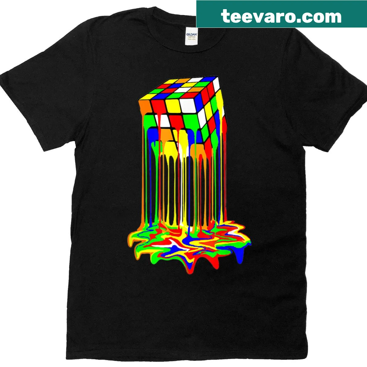 Graphic T-shirt showcasing abstract cubes design — on a men's t-shirt