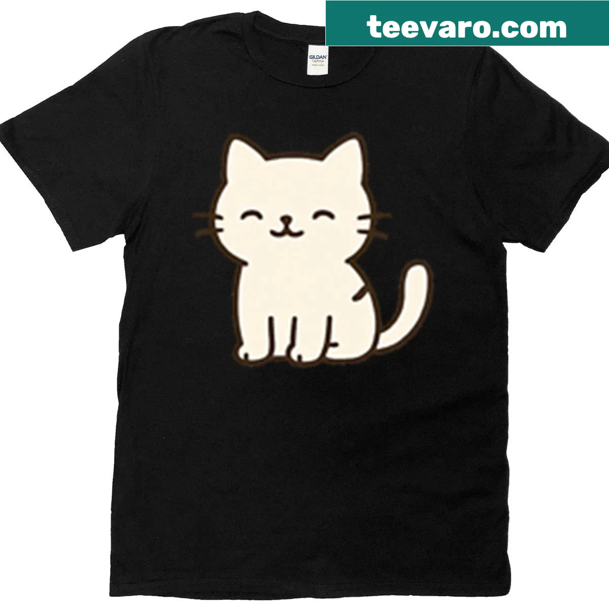Adorable kawaii cat graphic on a cute t-shirt. — on a men's t-shirt