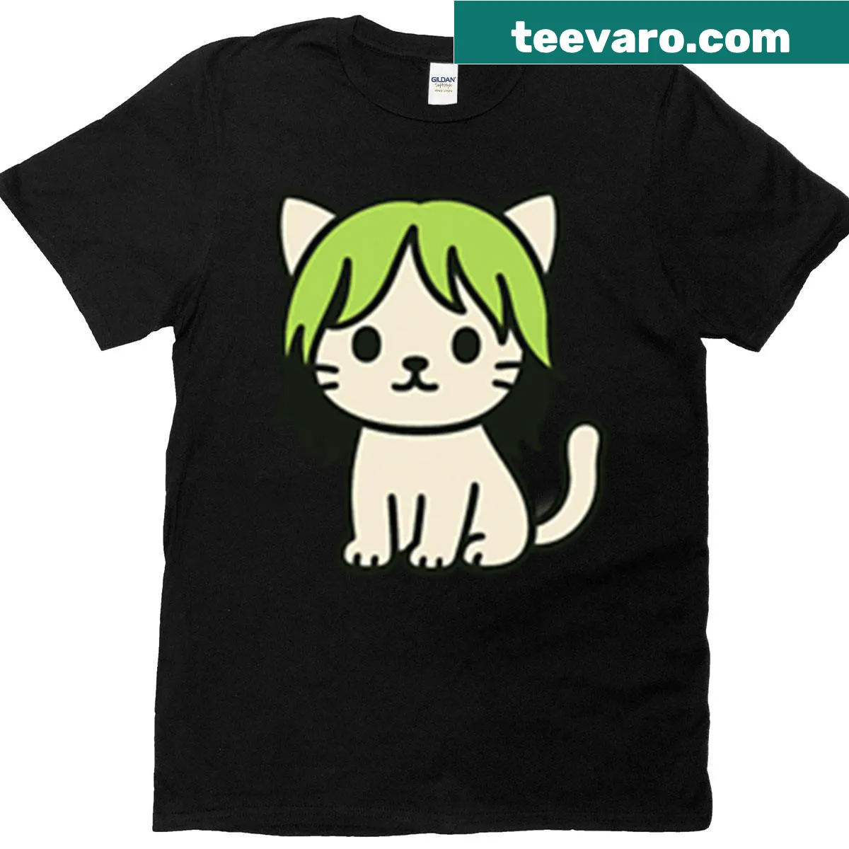 Emo kitten graphic on a cute kawaii T-shirt. — on a men's t-shirt