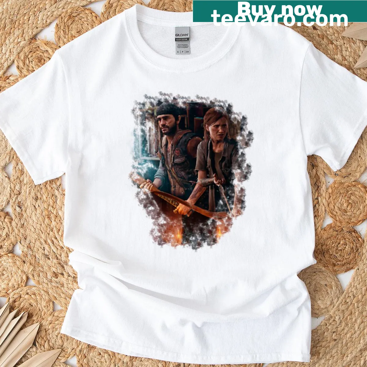 Days Gone T-shirt featuring artwork from the post-apocalyptic game — on a men's t-shirt
