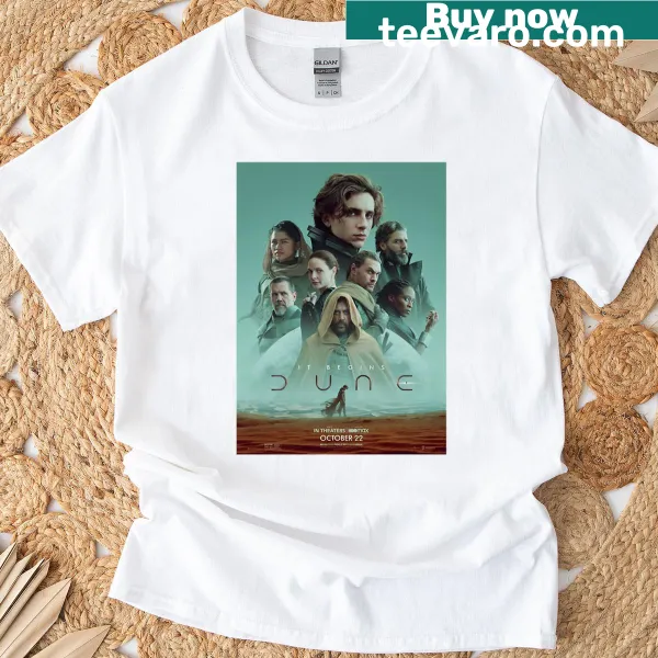 Dune-themed t-shirt with iconic sci-fi symbols.
