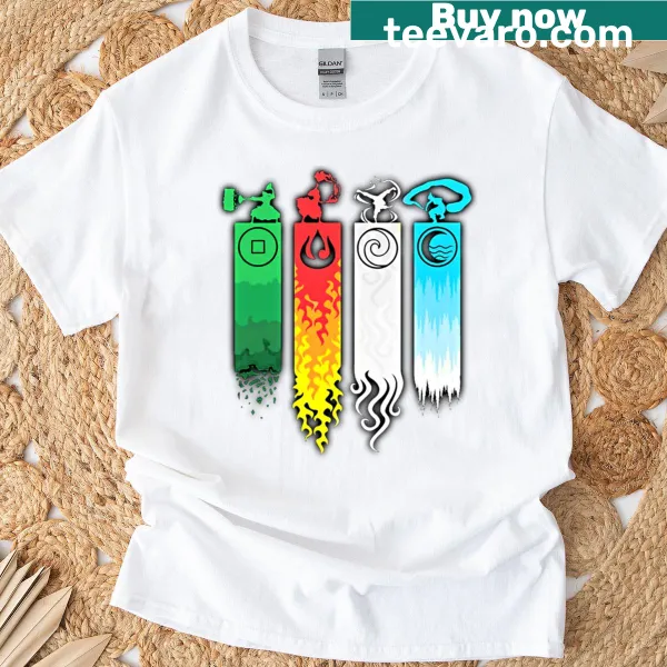 Avatar-inspired T-shirt with elemental bending symbols