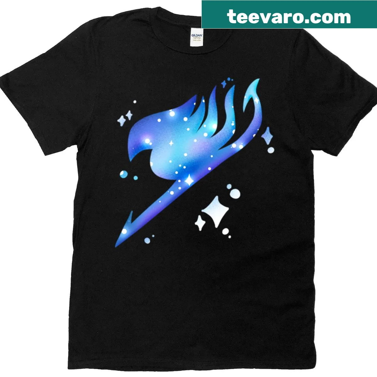 Illustration from Fairy Tail depicting magical scenes on a t-shirt — on a men's t-shirt