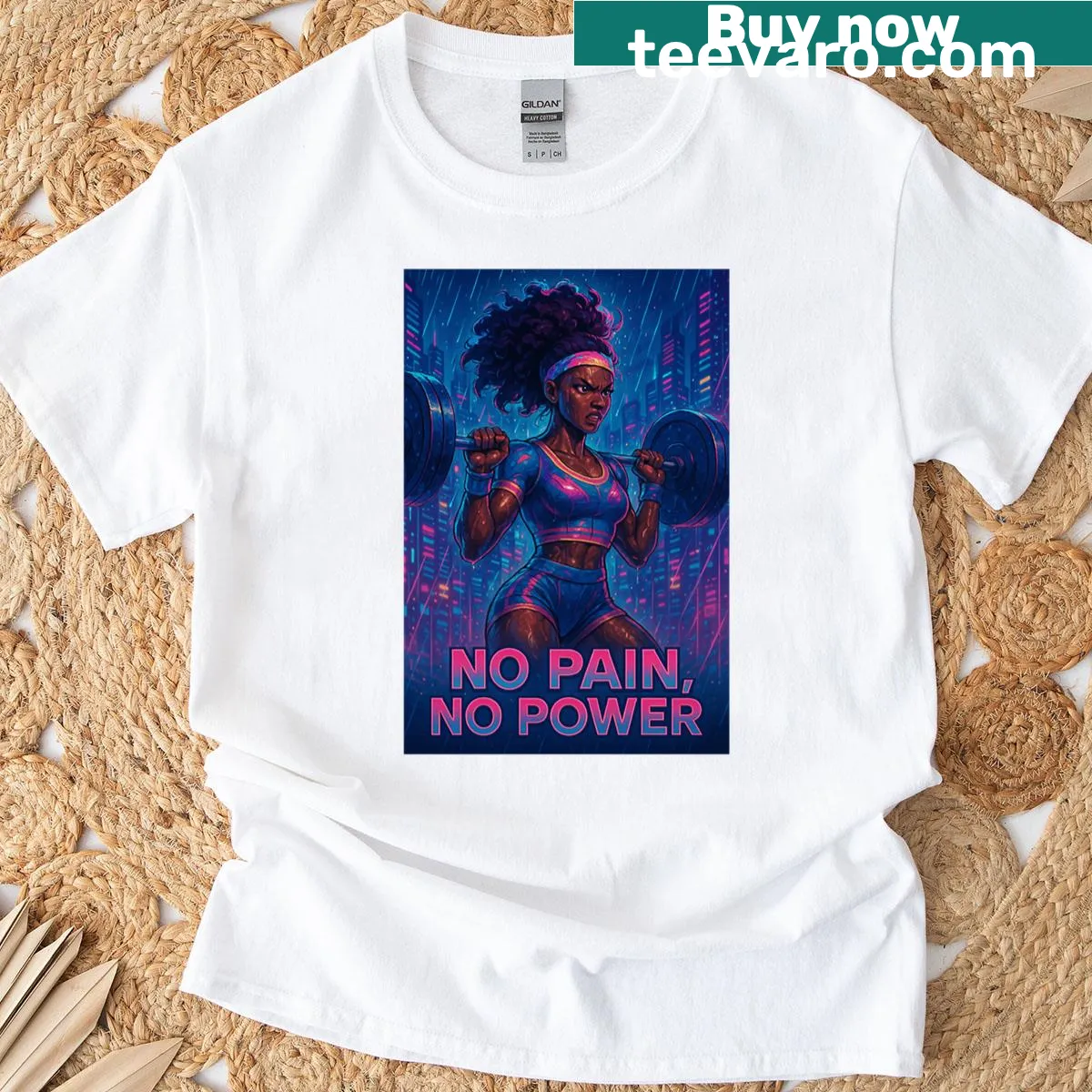 Oversized T-shirt with bold female empowerment typography. — on a men's t-shirt