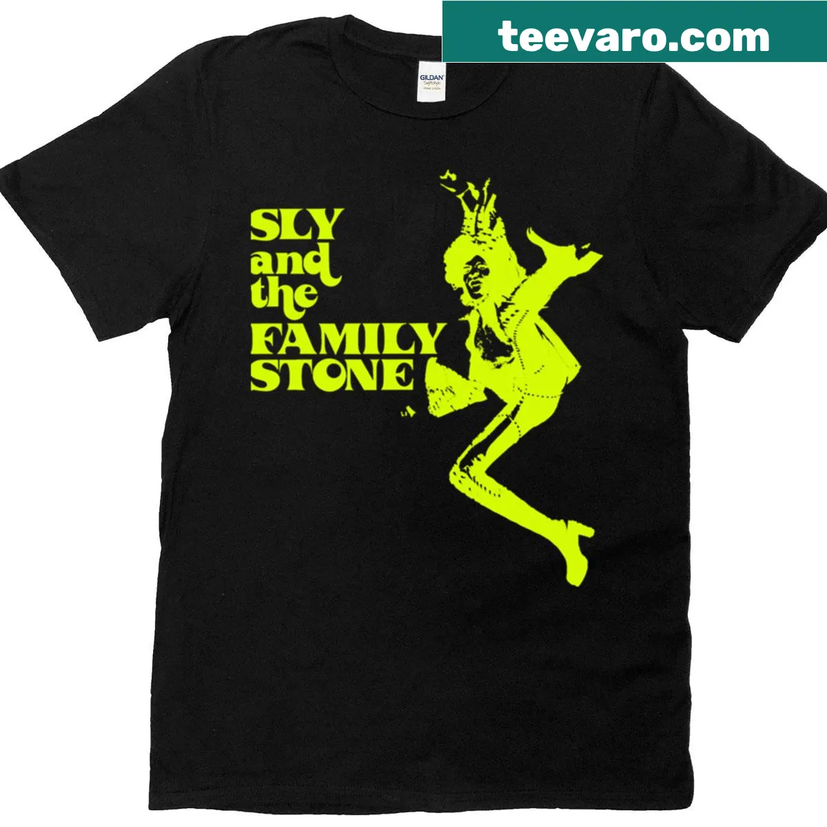 Retro-inspired 70s funk band design on a vintage t-shirt. — on a men's t-shirt