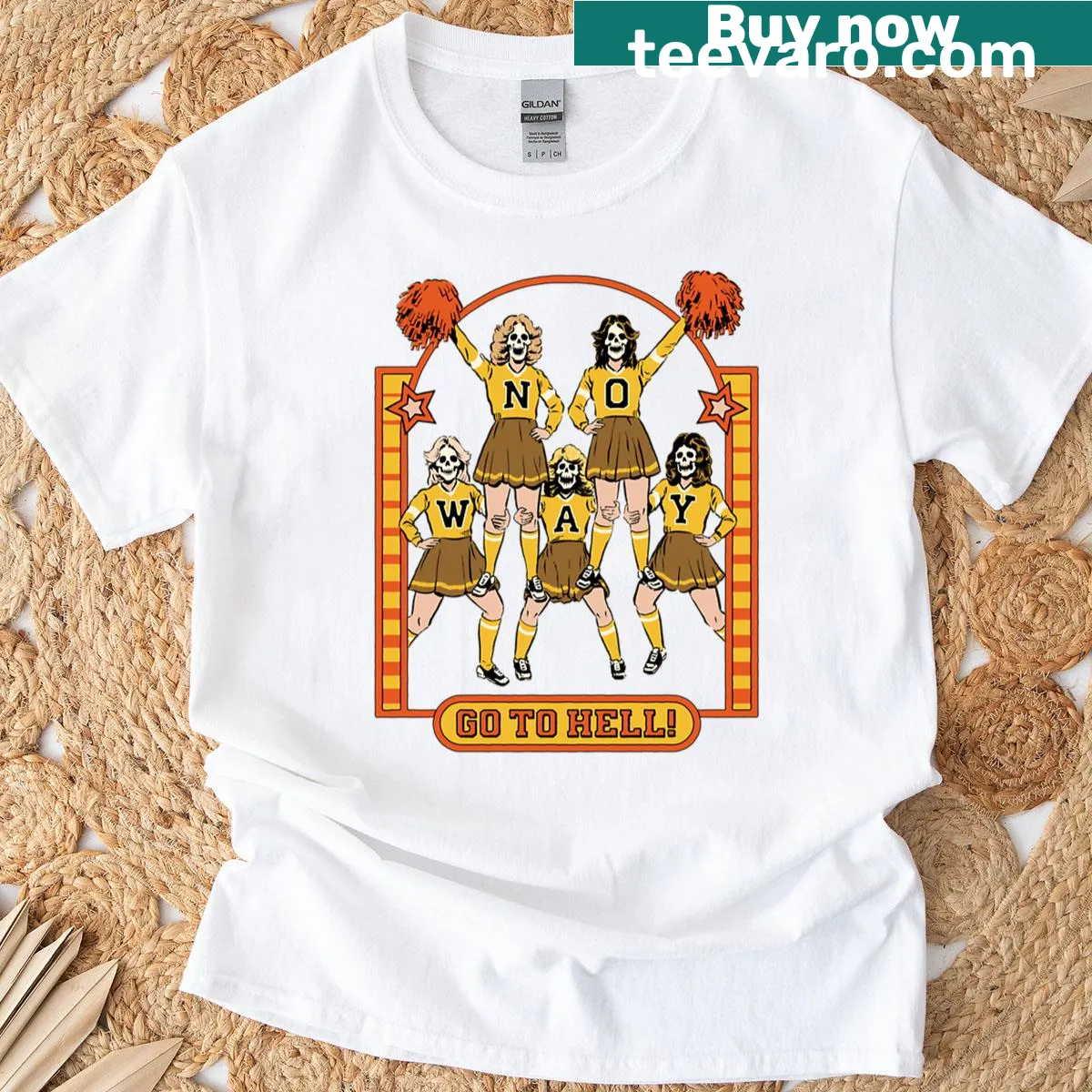 Humorous Go To Hell graphic on T-shirt — on a men's t-shirt