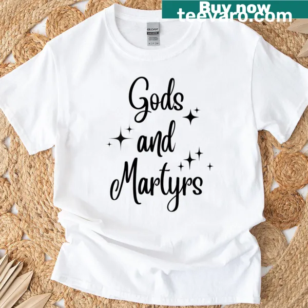 Oversized T-shirt with a design featuring gods and martyrs