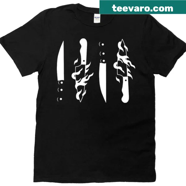 Oversized T-shirt with illustrated goth daggers