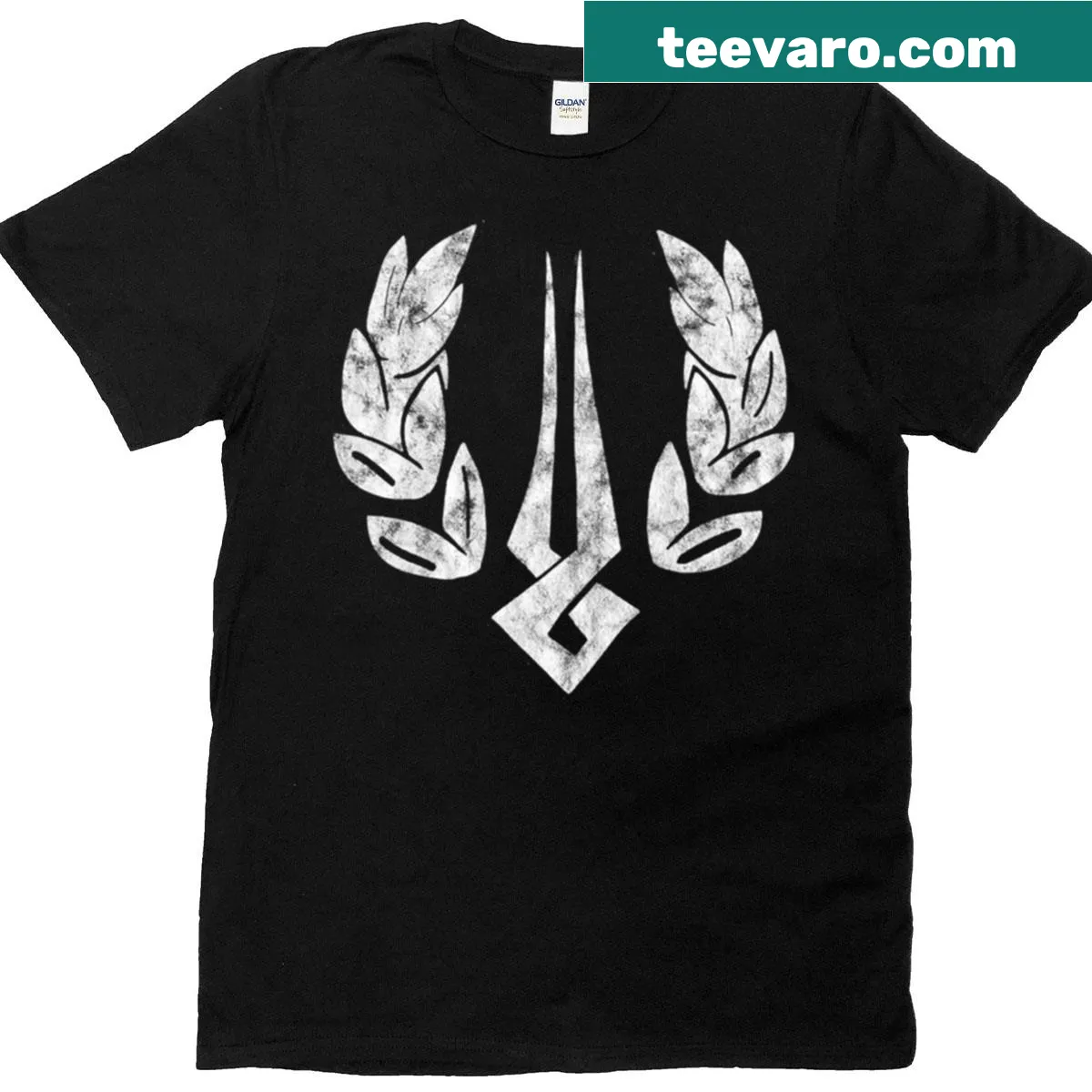 Distressed Zagreus logo t-shirt from Hades game — on a men's t-shirt