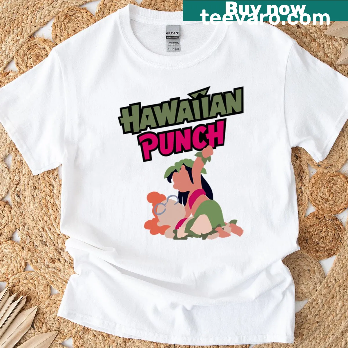 Cute t-shirt inspired by Lilo and Stitch with Hawaiian Punch elements — on a men's t-shirt