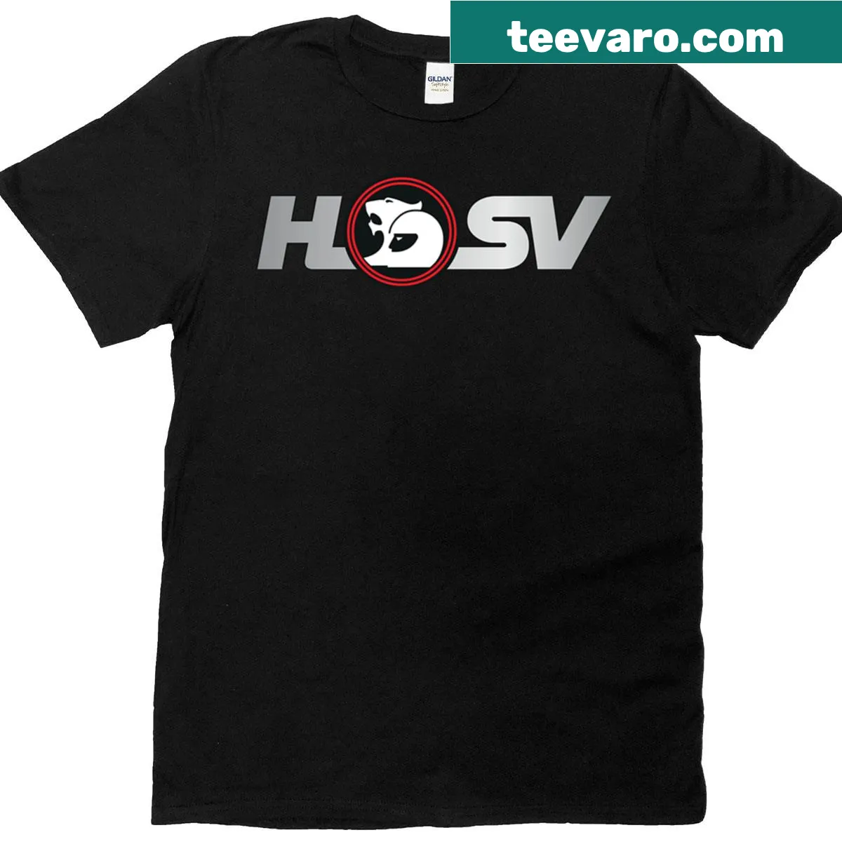 Graphic of the Holden HSV logo on a stylish T-shirt — on a men's t-shirt